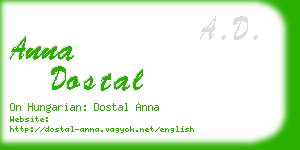 anna dostal business card